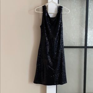 Black Sequin Dress - Open Back